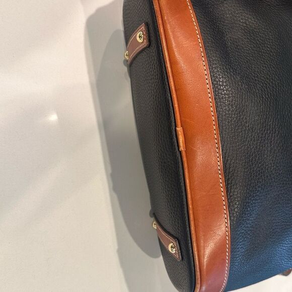 Dooney & Bourke Black and Tan Leather Satchel - Picture 7 of 16